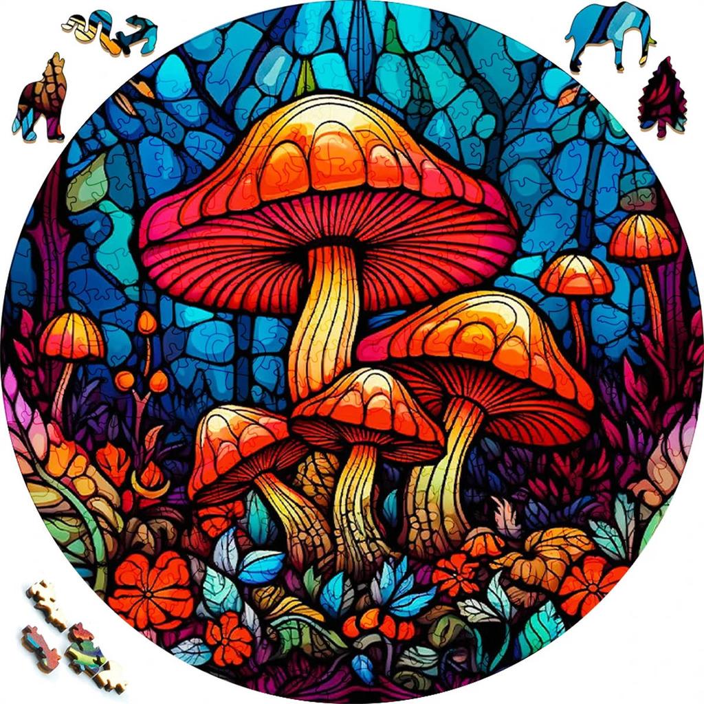 Wooden Puzzles Flowers Art Decoration Irregular Shape Puzzle Board Set Puzzle Toys for Adults Family