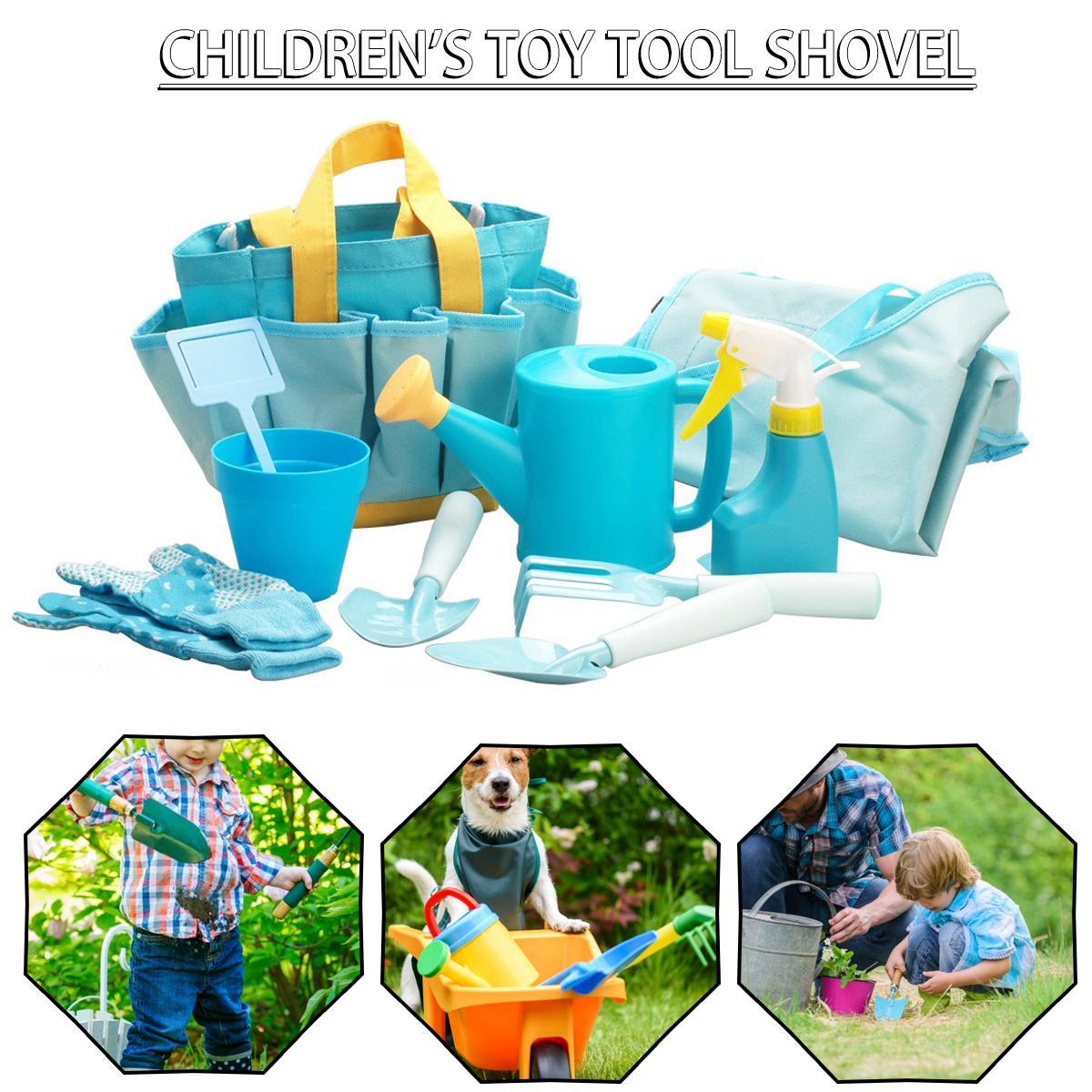 

PDTO Набор садовых инструментов для детей с садовой сумкой для инструментов Лейка Перчатки Лопата Грабли
