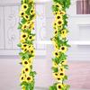1/2/5 pz 260 cm Ghirlanda di Girasoli Gialli Artificiali Rampicante Floreale Decorazione Arco Floreale Matrimonio Seta