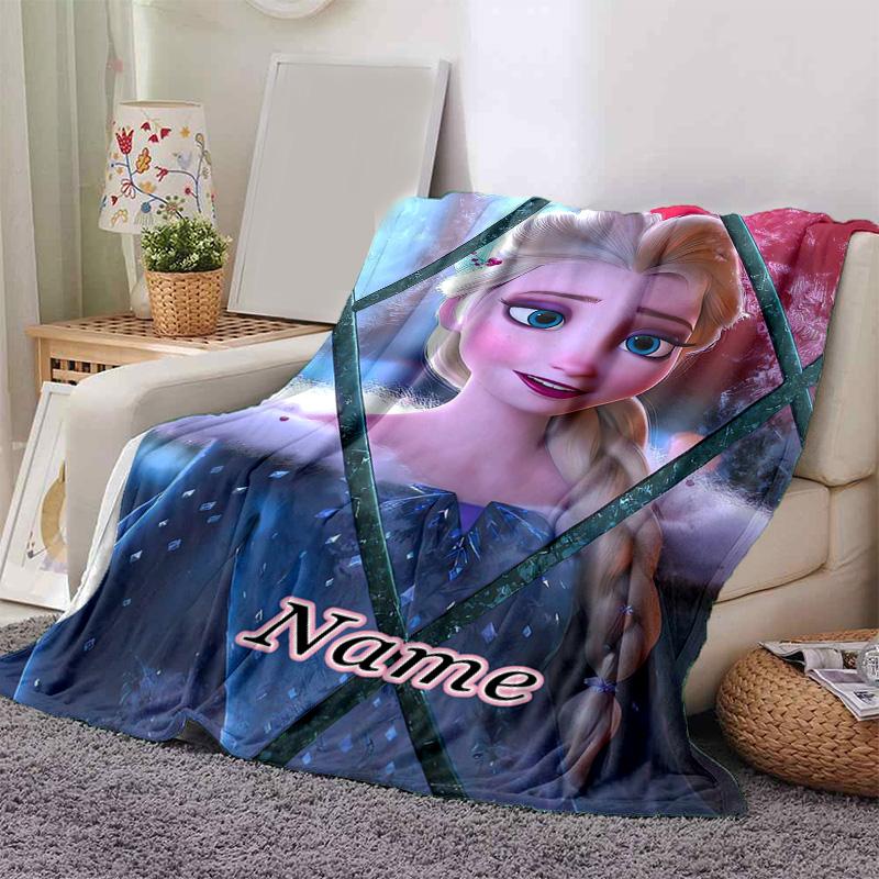 Custom 1pc Elsa's Frozen Adventure Blanket, Soft And Comfortable Blanket, Casual Warm, Camping Travel Blanket, Birthday Gift Q91072
