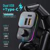 Multifunctional Bluetooth FM Transmitter & Fast Car Charger with Colorful Lights