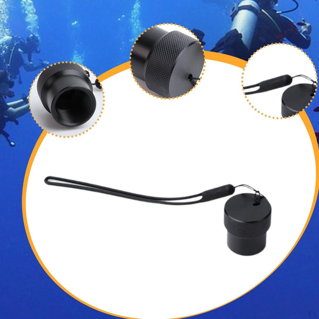 Din 1ST Stage Regulator Diving Dust Cap Gear Diver Outdoor with Silicone Lanyard Scuba Tank