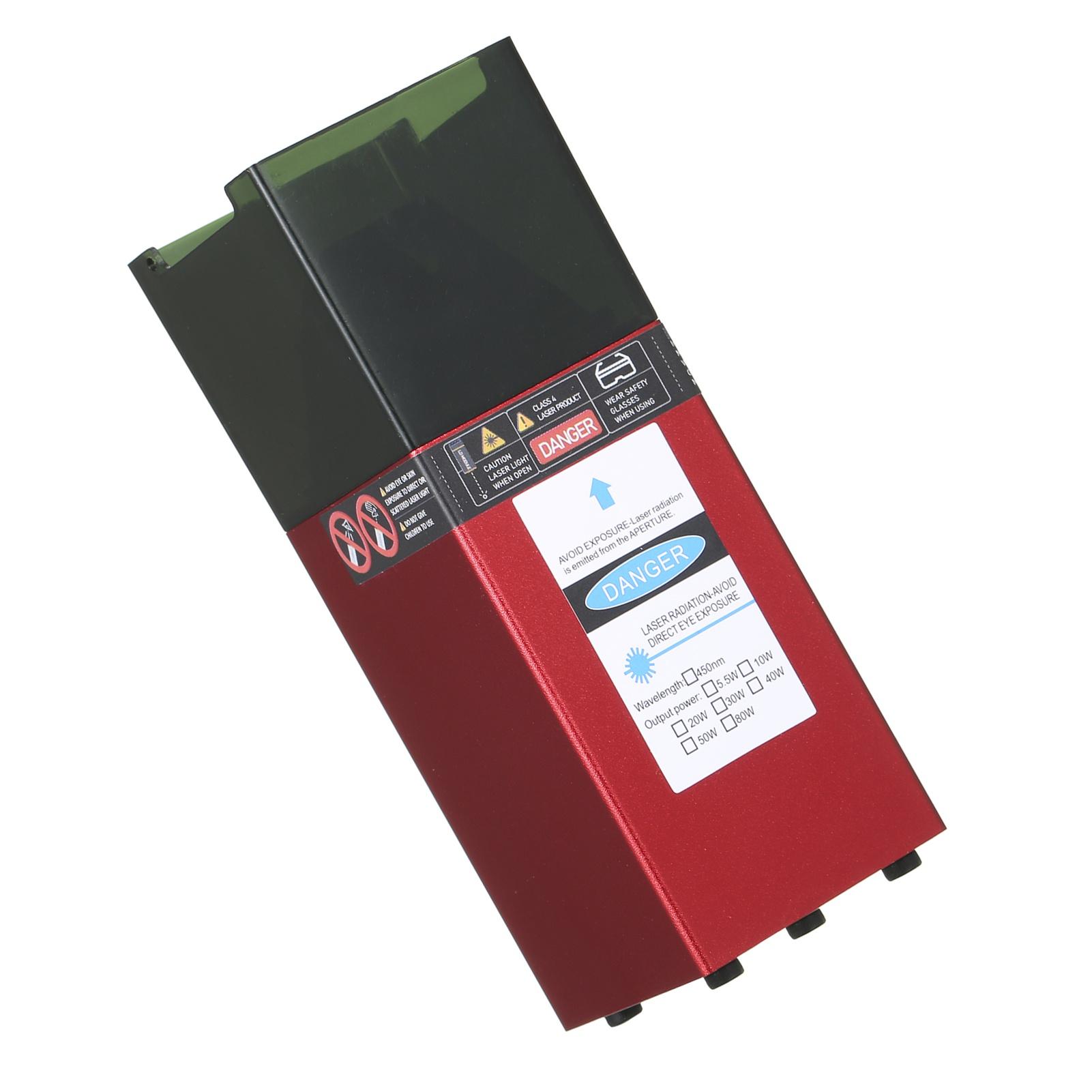 

Лазерний модуль 5,5 Вт 450 нм Гравірувальна лазерна головка Регульована довжина Високоточне гравіювання Пластик Шкіра Дерево Акрил 80W 45KG 0.32A