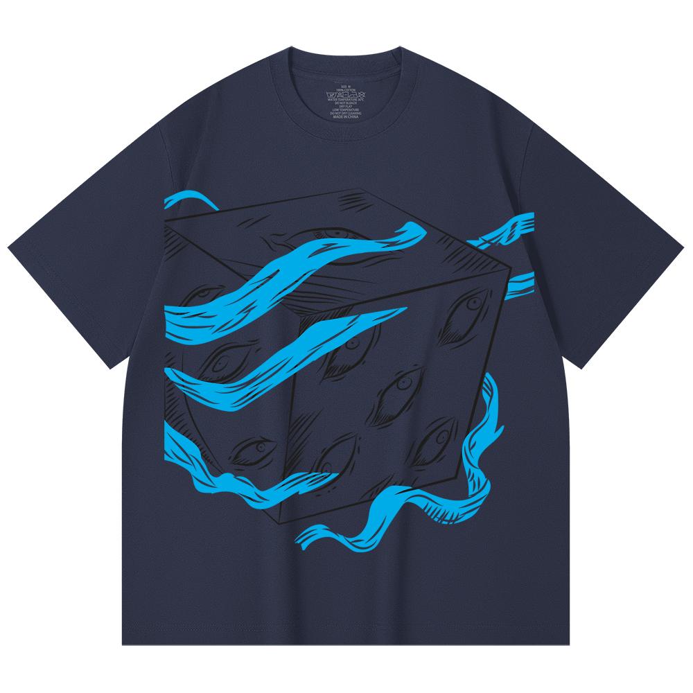 230 Gsm 100% Cotton Jujutsu Kaisen V59 Gojo Print Unisex Heavy Cotton T Shirt