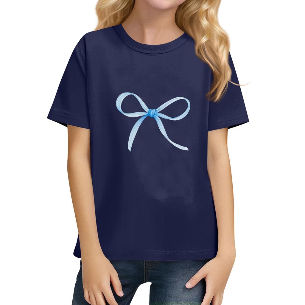 Children's Daily Casual Short-sleeved Color Tops T-shirt