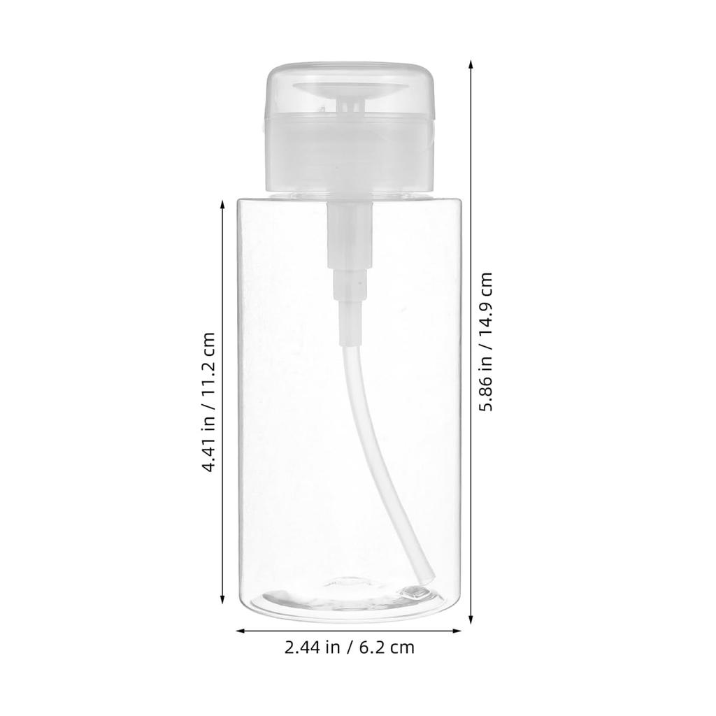 Lurrose Pump Bottle Dispenser 300ml Clear Cotton Pad Type Easy Use Makeup Remover Toner Refillable Travel Bottle Transparent One-Handed