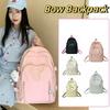 Large Capacity Bow Backpack Solid Color Korean Style School Bag Casual Student Schoolbag  Unisex