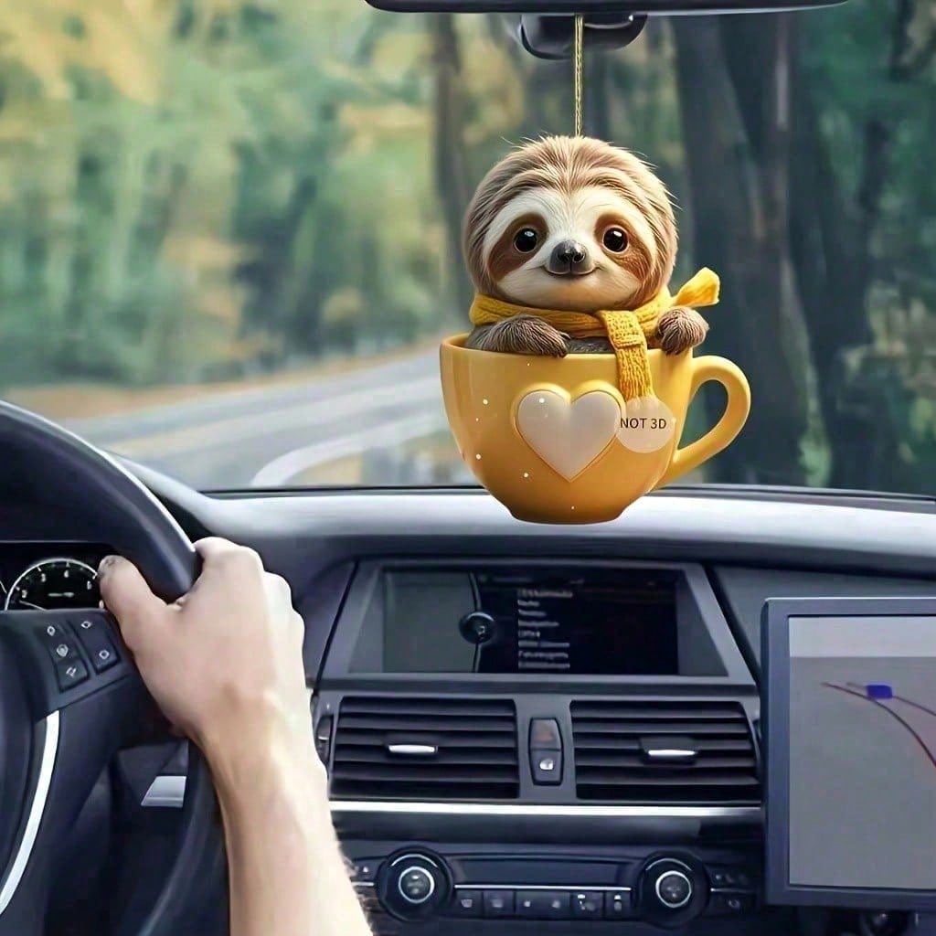 1 Calming Sloth Ornament – Effortless Holiday Adornment | Vehicle, Household, Glass Display, Inventive Present