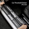 5Pcs Carbon Fiber Sticker Car Threshold Protective Film For Grand Cherokee Wrangler JK Gladiator Compass Renegade Patriot