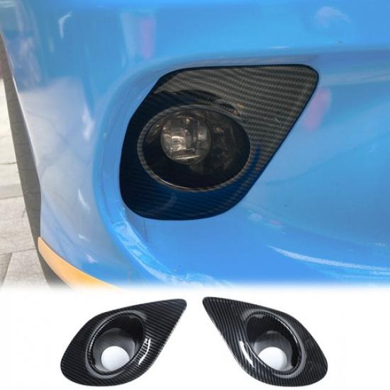 For Dodge Charger 15+ Carbon Fiber Front Bumper Fog Light Lamp Cover Trim Decor