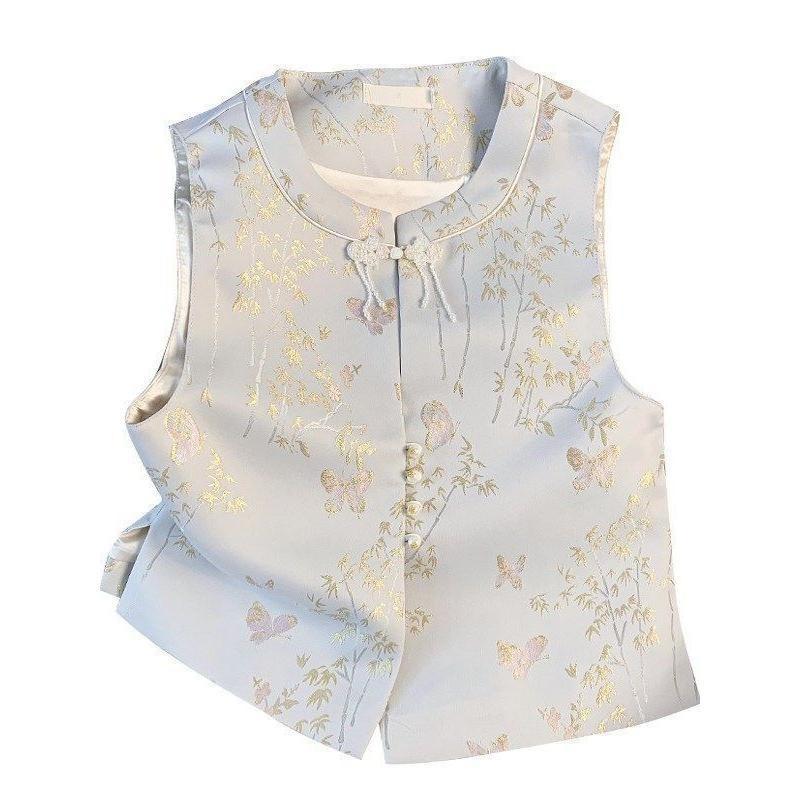 2025 New Vintage Jacquard Sleeveless High-end Vest Top Vest Vest Women