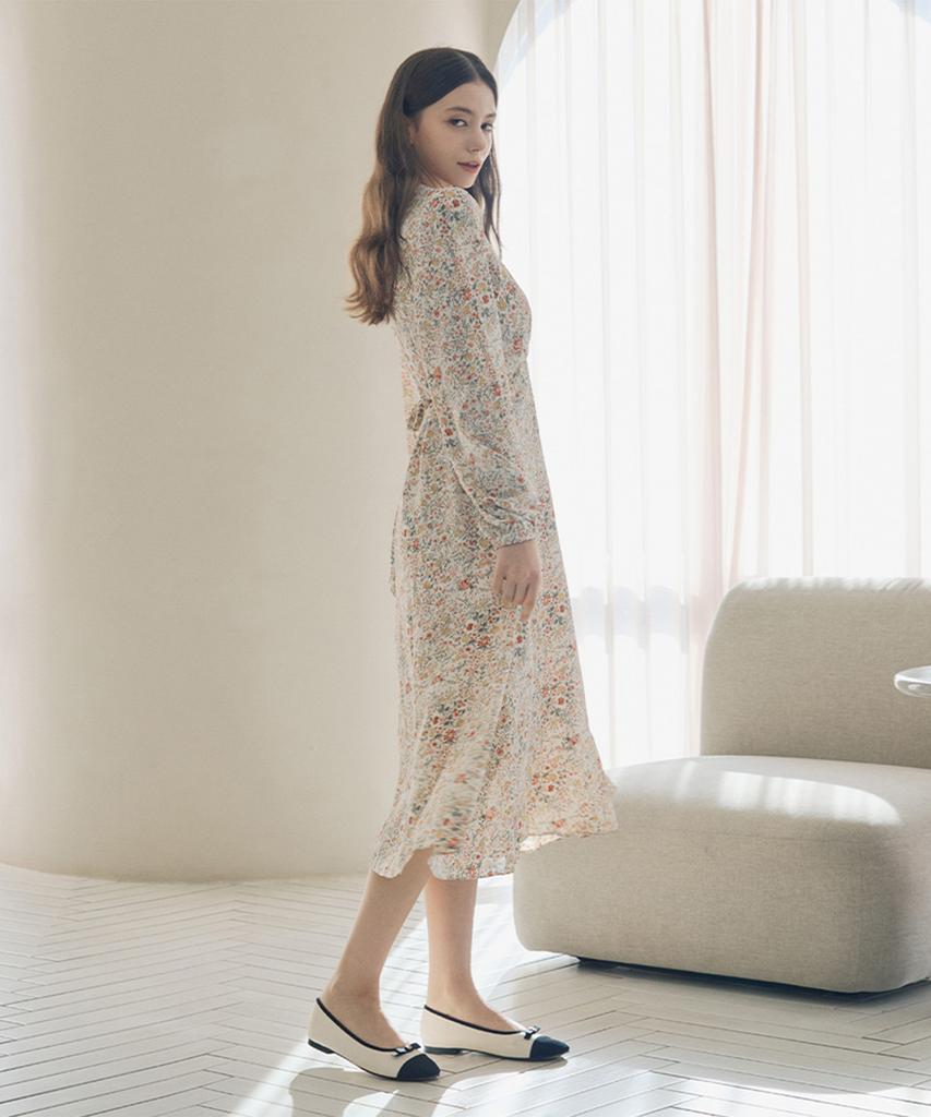 SOUP Floral Fake Wrap Long Dress (Sb2Opf1)