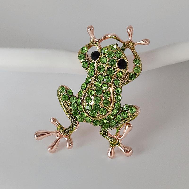 Fashionable Diamond Frog Brooch, Cartoon Animal Chest Flower, Versatile Clothing Decoration Accessories