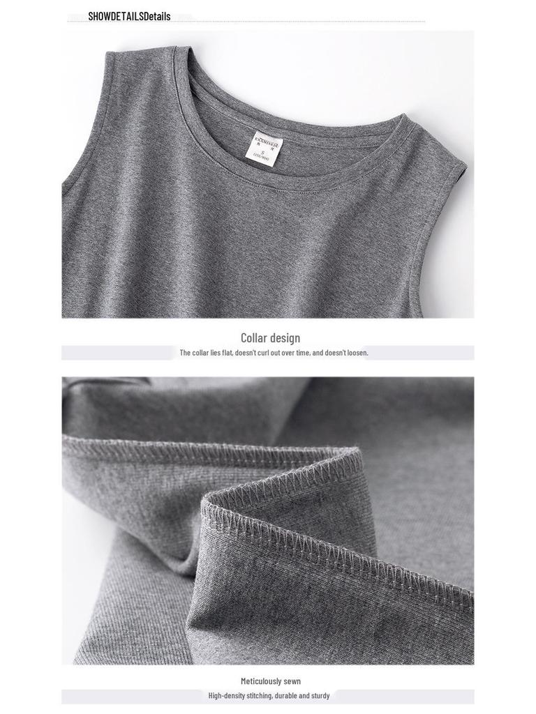 Damen Ärmelloses Baumwoll-Camisole mit hohem Kragen - Slim Fit Sommer 2022 Trend
