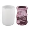 Striped Cylinder Candlestick Molds Cylinder Candle Holder Molds for Making Candlestick Tealight Holder Room Decorations