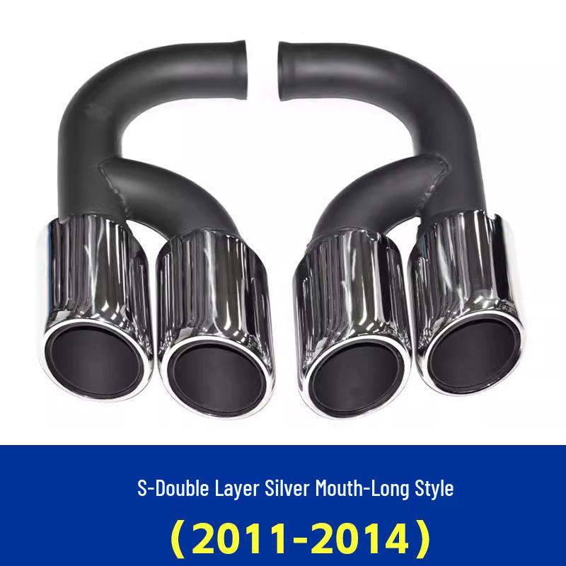 Porsche Cayenne (2011-2014) GTS Black Quad Exhaust Tips for Pipe Modification