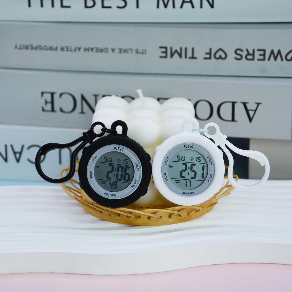 LCD Luminous Alarm Clock Keychain - Student Backpack Electronic Watch Pendant