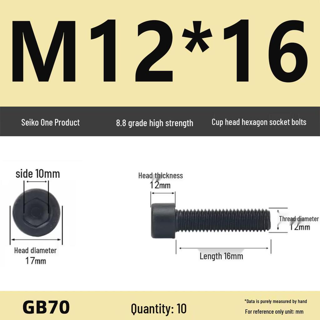 8.8 High-Strength Socket Head Cap Screw Bolt (M4-M16)