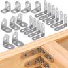 30/1Set Corner Bracket Stainless Steel Furniture Cabinet Fastener Woodworking Shelf Table Chair Support Metal Bracket with Screw