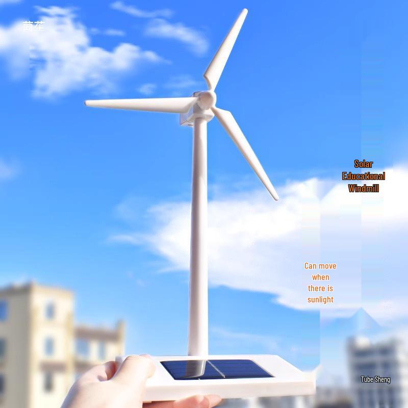Solar-Powered Windmill Toy: Rotating Model for Kids' Science and Technology Experiments