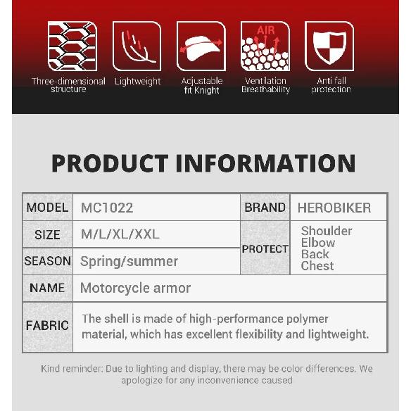 Men Motorcycle Armor Jacket Ventilated Racing Gear Accessories with Shoulder/Back Protective Guards Motorbike Safety Coat Items