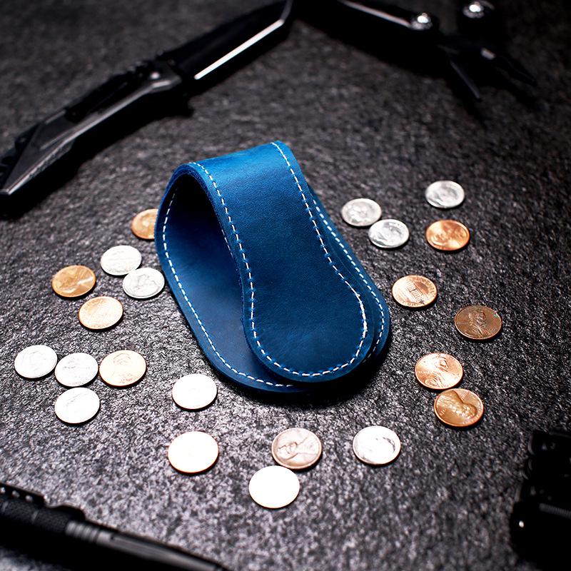 Boston Leather Racket Coin Purse - Portable Crazy Horse Leather EDC Tactical Case