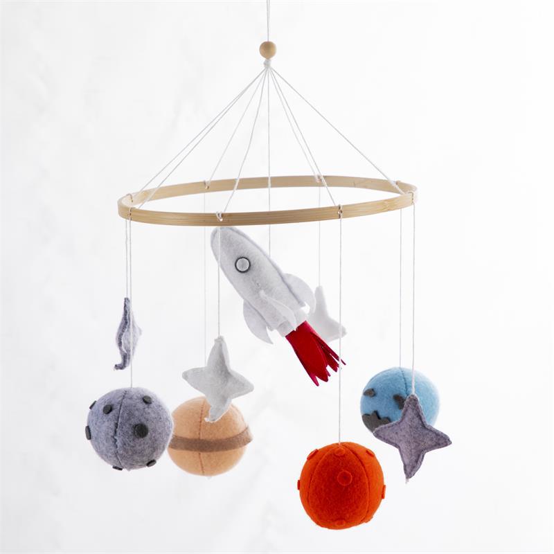 Felt Animal Crib Mobile Hanging Ornament, Baby Crib Stroller Hanging Toy, Hand-Eye Coordination Crib Bell