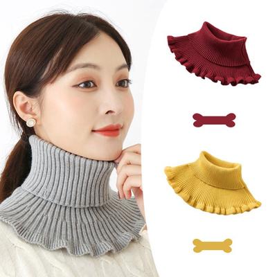 Cuello falso de punto cálido, cuello alto de lana para mujer, collares falsos tejidos
