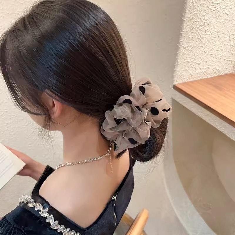 Volán vysoké elastické gumičky do vlasů Dívčí Francouzské Vintage Elegantní gumičky Stuha Sponky do vlasů Ženy Dívky Roztomilé doplňky pro úpravu vlasů