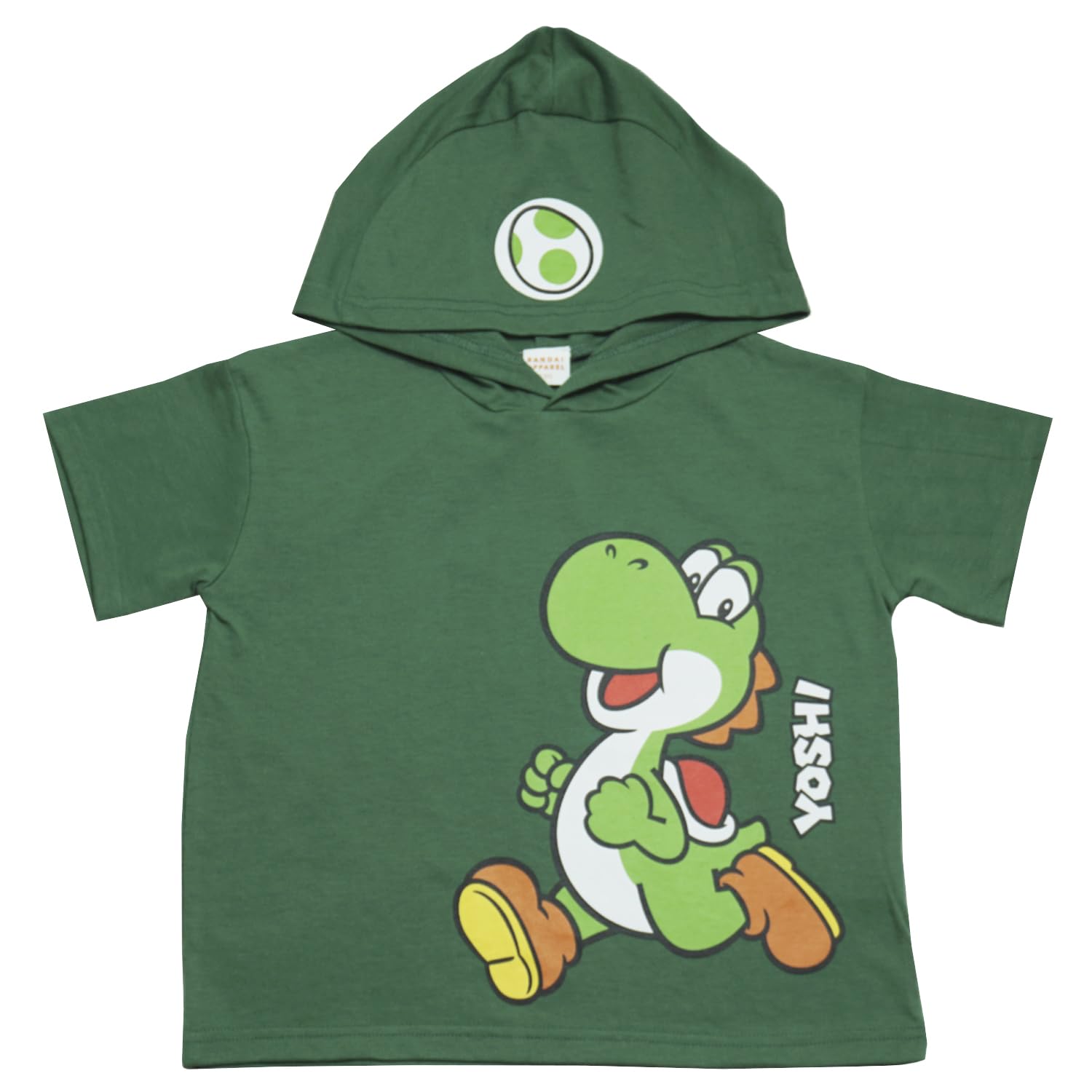 2026 Summer Collection Super Mario Yoshi Hooded Hoodie Super Mario Nintendo Green 100cm [Bandai] Short-Sleeve T-Shirt зелёный