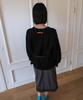 320SHOWROOM Raglan V-Neck Loose Fit Knit Pullover Black