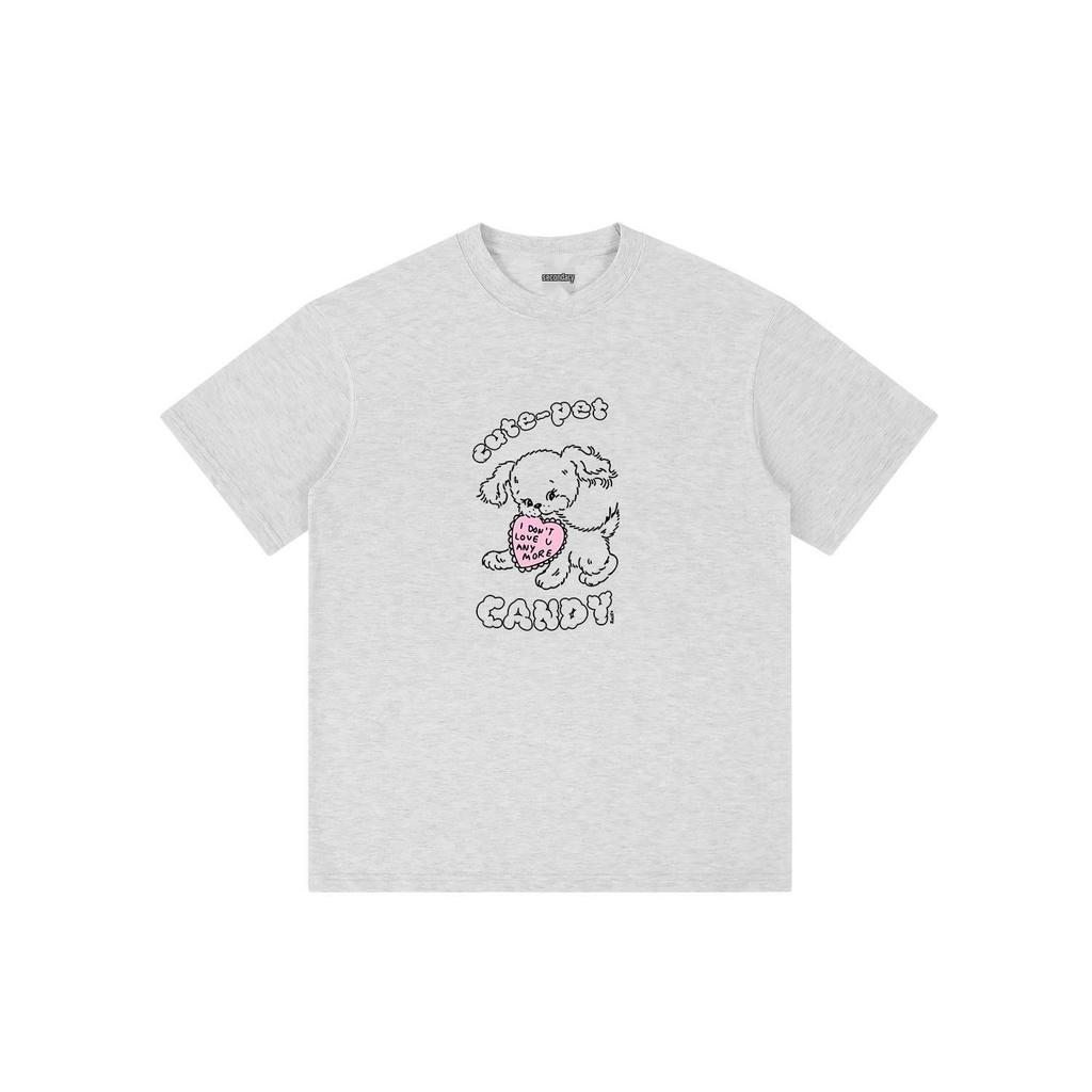 Fun Love Heart Rabbit Print T-Shirt - Unisex Couple's Trendy Short Sleeve Summer Top