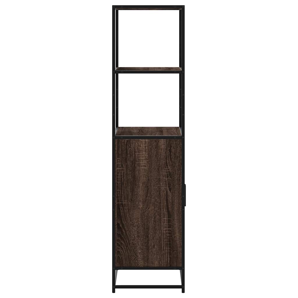 Highboard in Brown Oak Look 26.8 x 13.8 x 54.7 (L x W x H) Engineered Wood & Metal