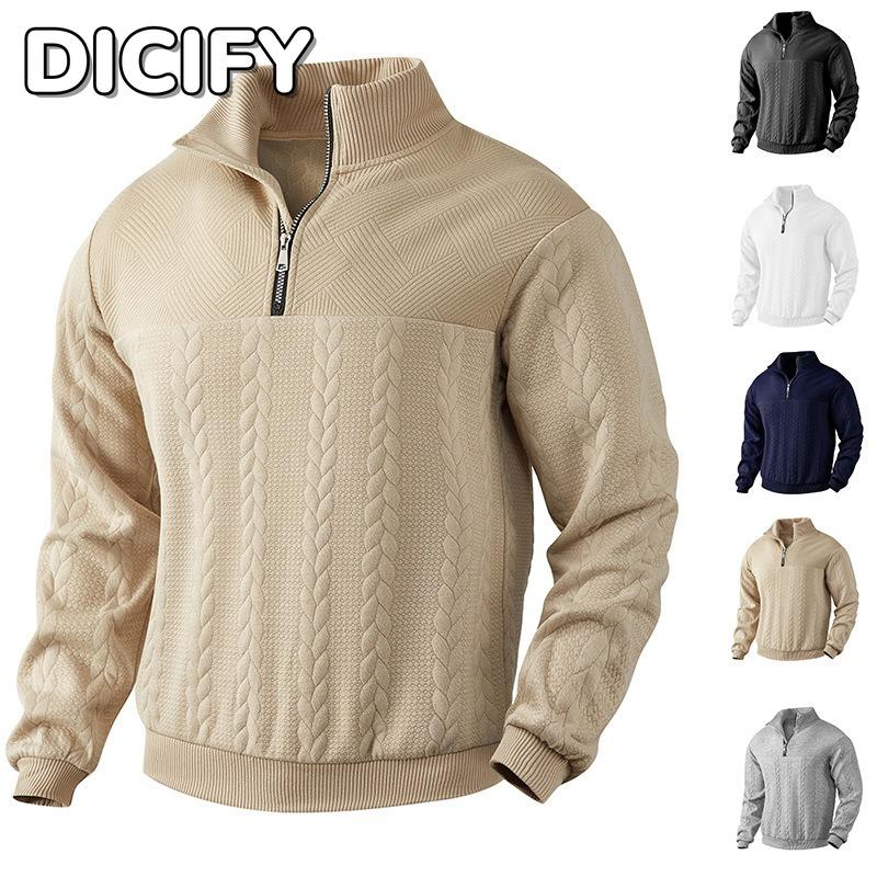 DICIFY Men's Fashion Casual Solid Color Print Autumn Winter Long Sleeve Hoodie