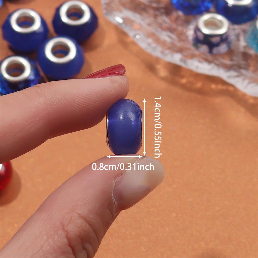 30/50/100 pieces of bracelet jewelry production: loose large hole beads, 15mm European pen beads, interval charm light beads, DIY jewelry production
