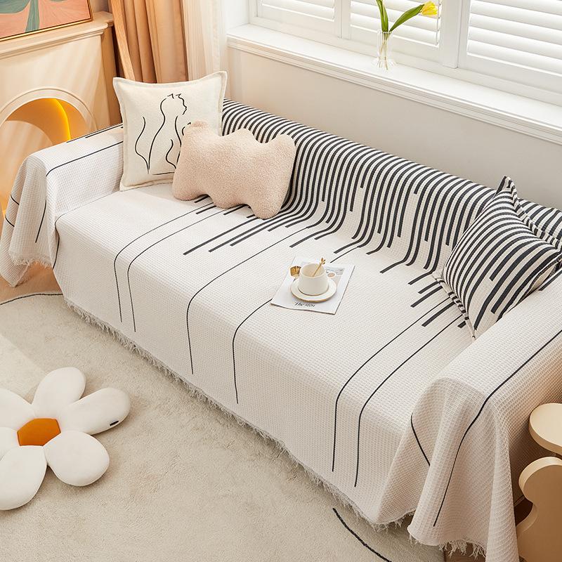 Modern Sofa Cover Throw Fringes Universal Couch Slipcover Sectional Furniture Protector Geometrical Sofa Towel for Pets Dogs