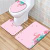 Flamingo Bathroom Toilet Three-Piece Floor Mat Doormat Bathroom Carpet