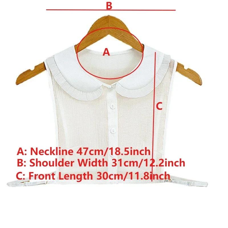 Perfect Match Sweet Doll Lapel Fake Collar For Summer Breathable Girls Vest Style Small Lotus Leaf Lapel Shirt Detachable Collar Thin Collar