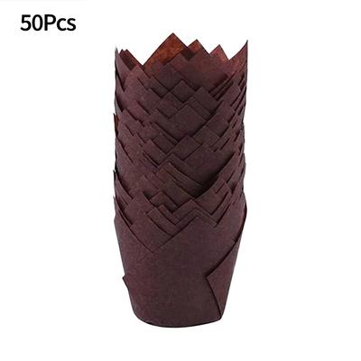 50Pcs Cupcake Paper Cups Tulip Muffins Paper Moulds Cup Case Cupcake Liner Baking Tools Cake Wrapper For Wedding Party Accessory