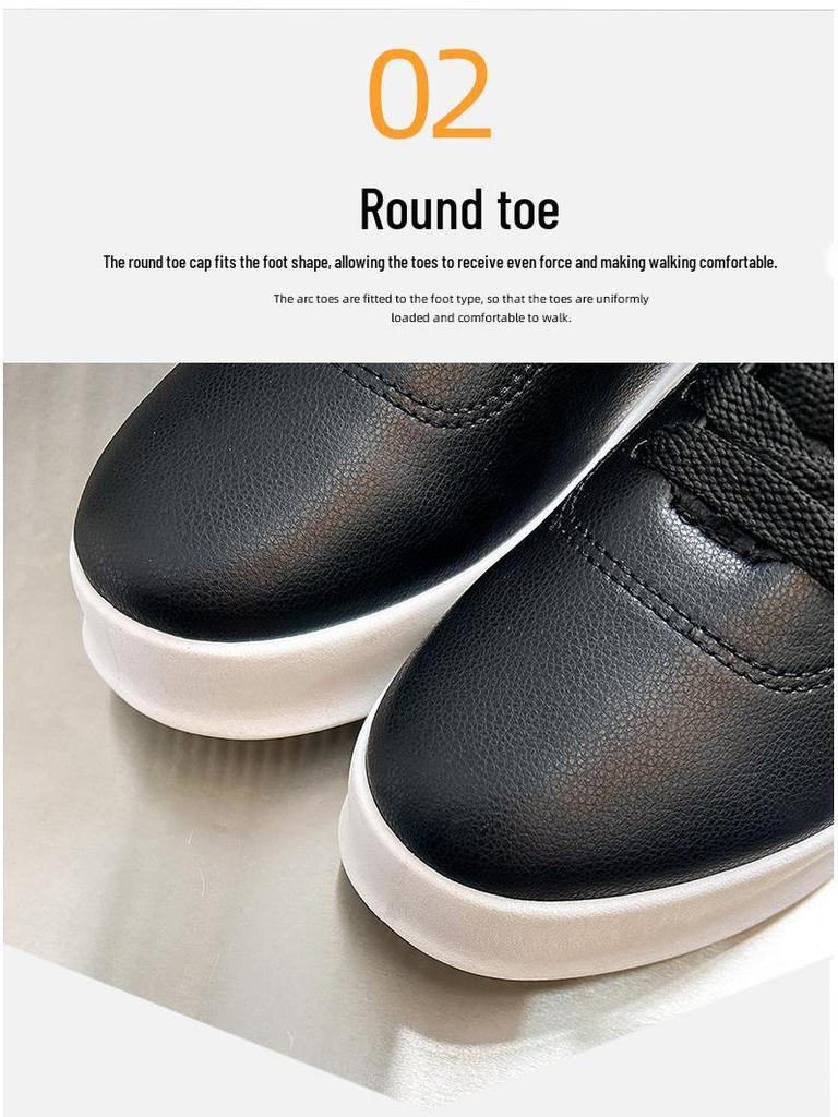 Four Seasons Men's Black Casual Skateboard Slip-On Loafers - Lightweight Lace-Up Sports Shoes for Students
