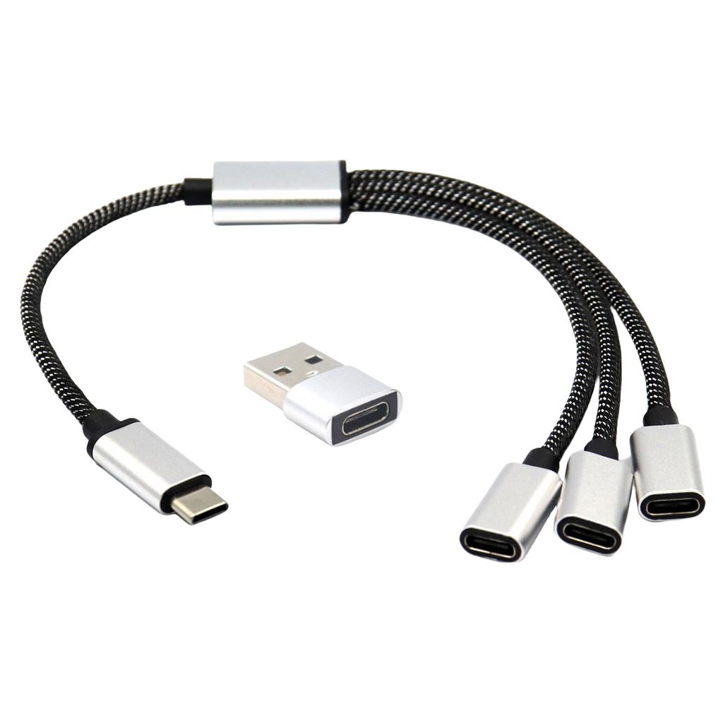 Cablu Splitter USB C Tată la 2/3 USB C Mamă Convertor Huburi Multiple Port USB C Hub Încărcător Adaptor Splitter de Alimentare 11,81in