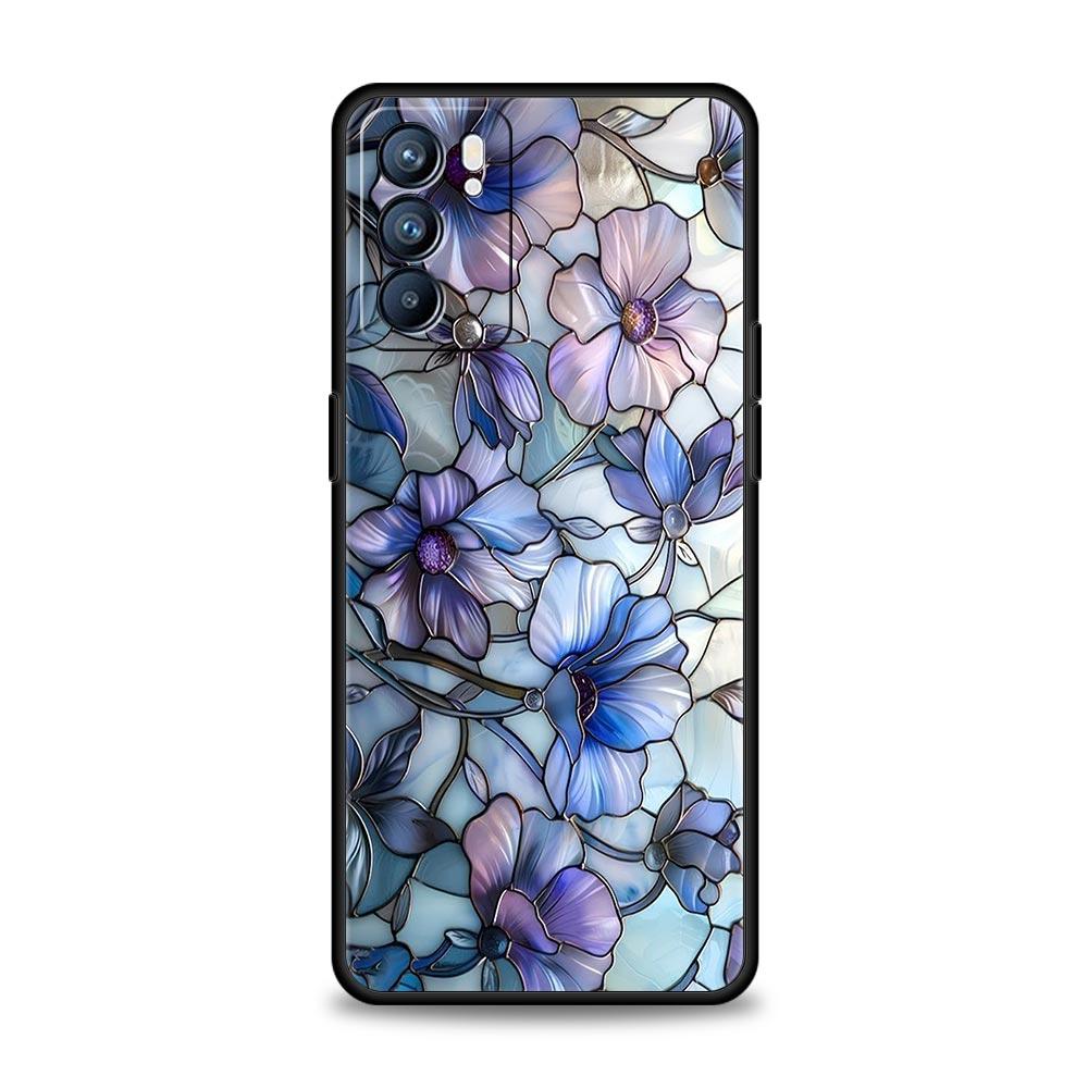 Phone Case For Oppo Reno13 Reno12 Reno11 F Reno10 Pro A54 A53 A95 A76 A74 A57 A98 A80 A79 5G A78 4G Cover Flower Marble Geometry