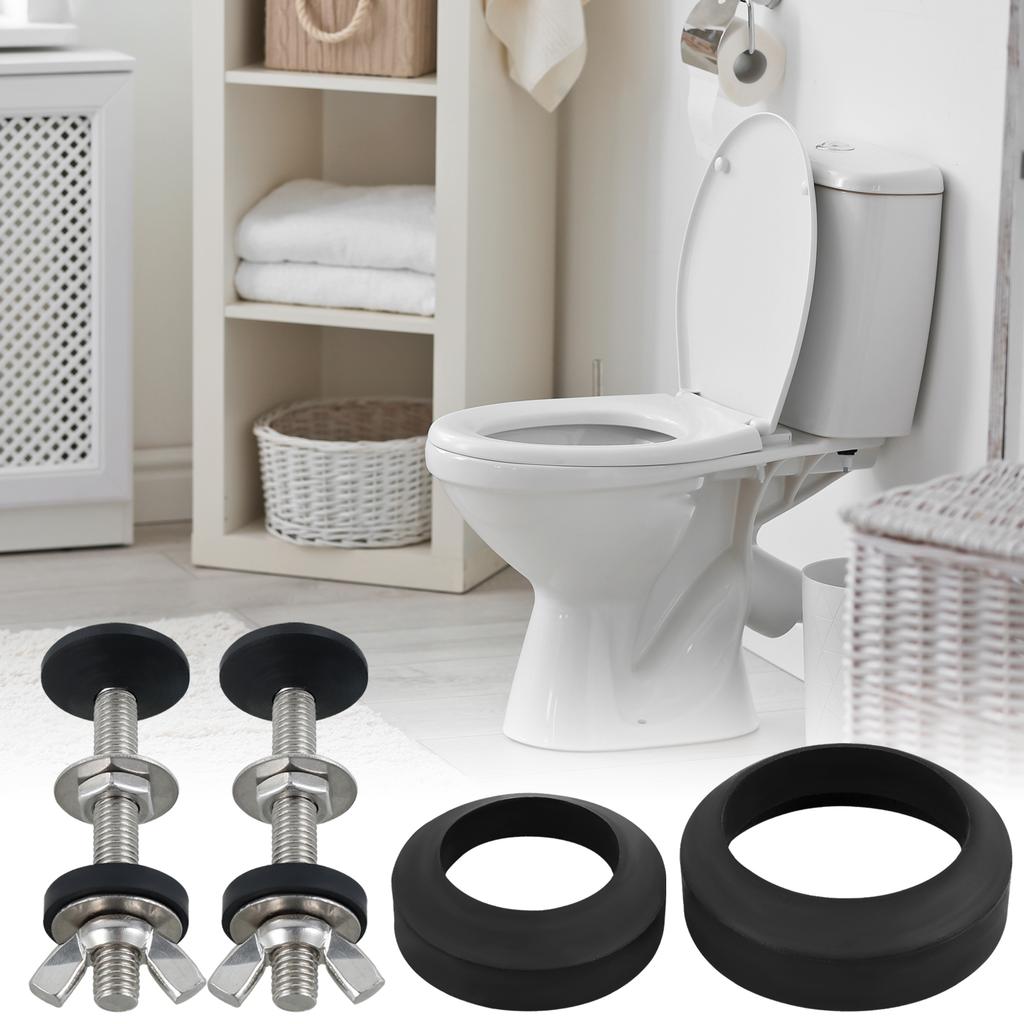 2Pcs Universal Toilet Tank To Bowl Gasket Set Stainless Steel Rustproof Bolt Hardware Kit Toilet Cistern Seal Kit with Gaskets