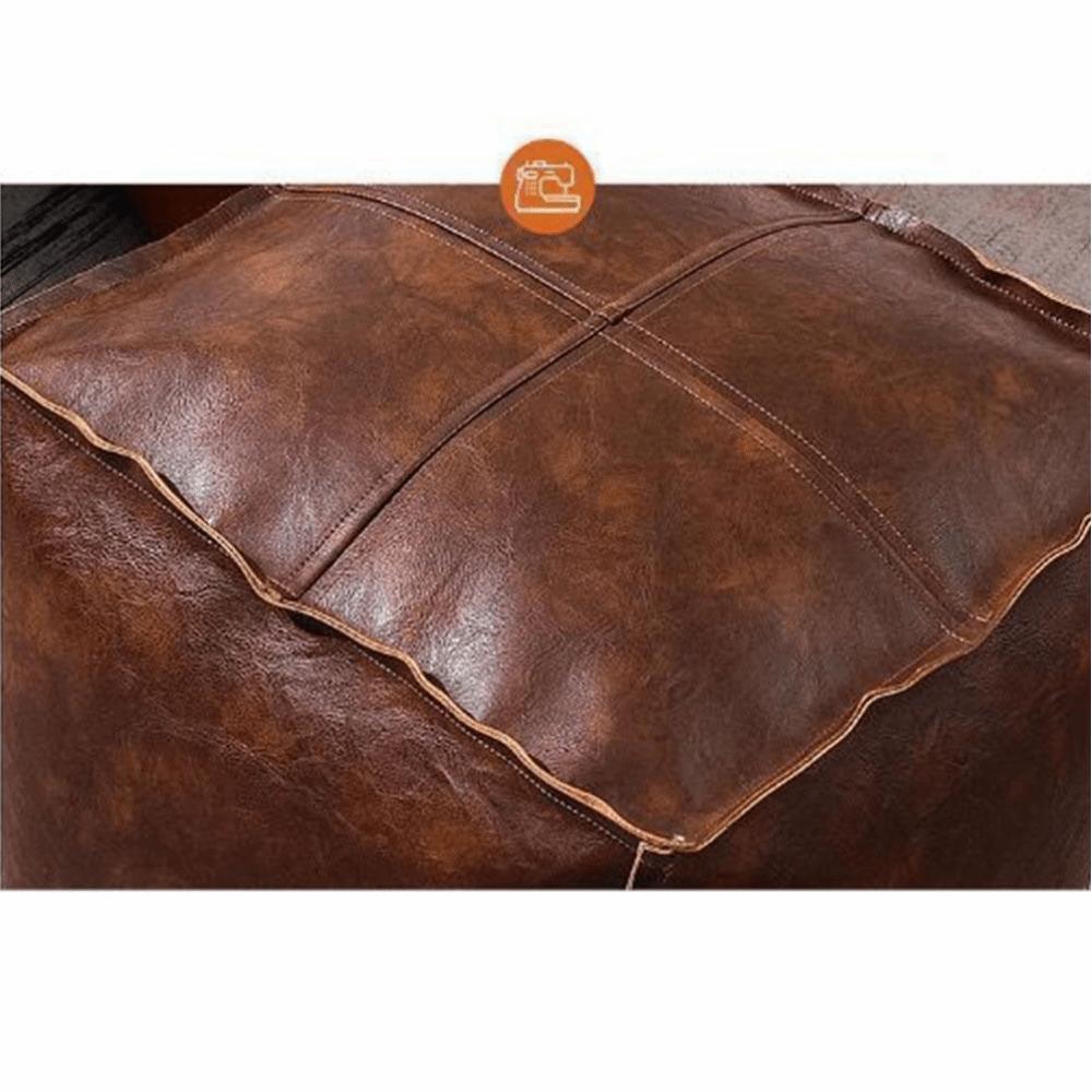 Large Capacity PU Leather Ottoman Non-Slip Unstuffed Cushion Cover Minimalist Storage Stool Tatami