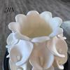 Konservierte Blume Behälter 3D Gedruckte Calla Lilie Relief Vase, Mini Dekorationsvase für Trockenblumen, Minimalistische Matte Weiche Textur Weiß Schreibtisch
