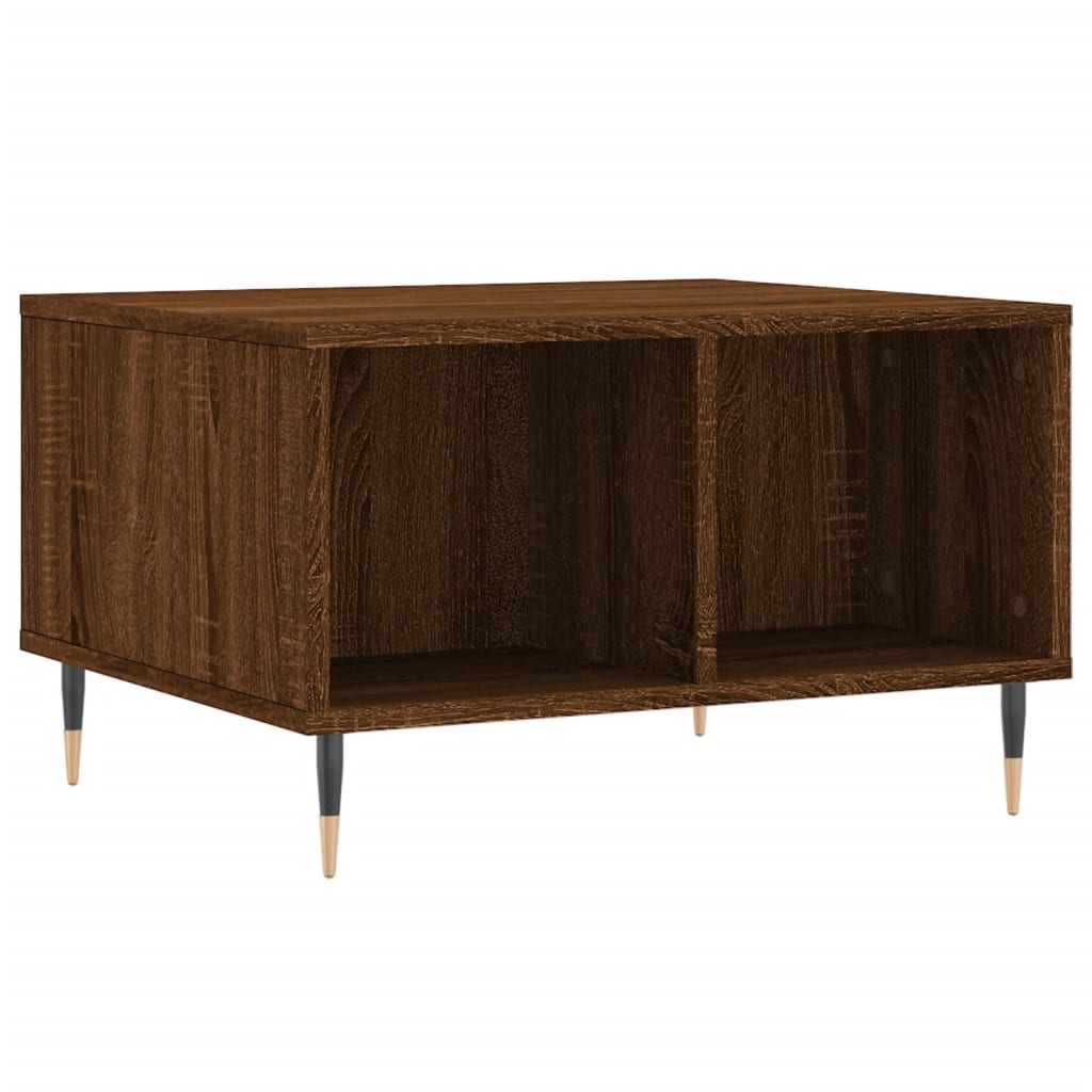 Coffee Table Brown Oak Look 60 X 50 X 36.5 Cm Engineered Wood
