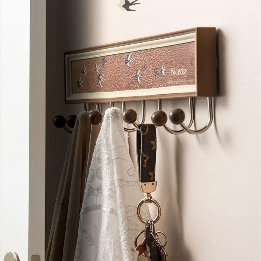 8 Hooks Clothes Coat Storage Hook Vintage Door Back Clothes Hook Suction Cup Door Hook  Home