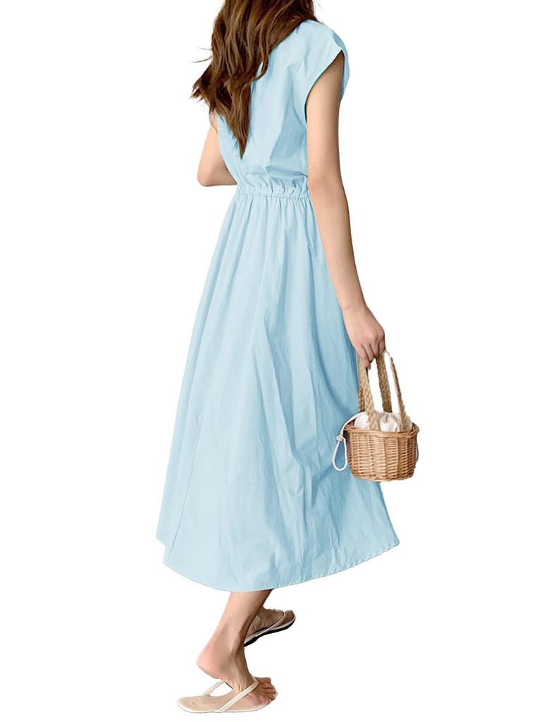 Sorosis Casual Crew Long Relaxed Perfect for Casual and Special Summer Size Small Women's Dress, Sleeveless, A-Line, Knee-Length, Flared, Neck, Dress,