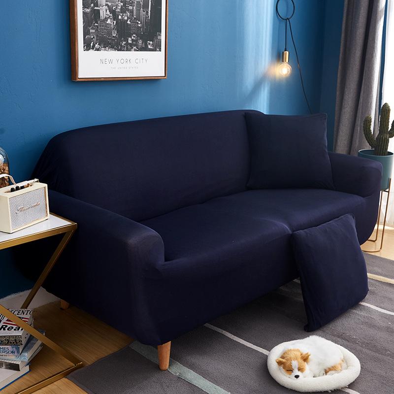 Solid Color Elastic Sofa Cover All-inclusive Old-fashioned Armrest Sofa Cover Fabric Dust Cover Light Luxury