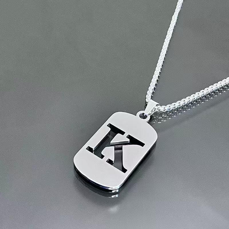 Simple Titanium Steel 26-Letter Necklace for Men and Women - Trendy Minimalist Design